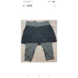 REI Black Gray Crop Skirted Skirt Leggings Athletic XS Excellent
